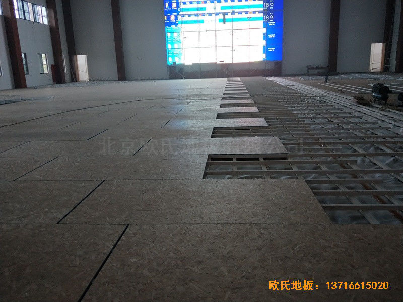 德清求是高中籃球館體育木地板鋪設案例2