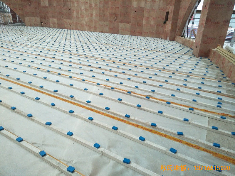 江西榮江金色春城小學運動館體育地板鋪裝案例1