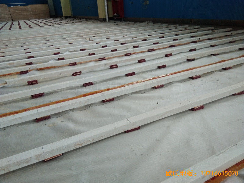 山東李滄徐水路小學籃球館運動地板安裝案例1