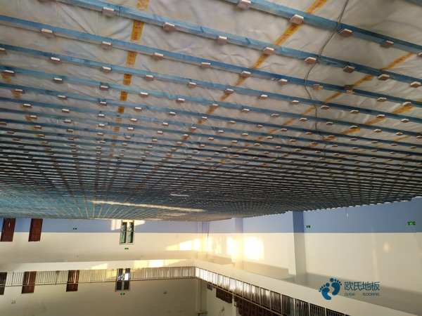 學校籃球體育地板施工步驟2